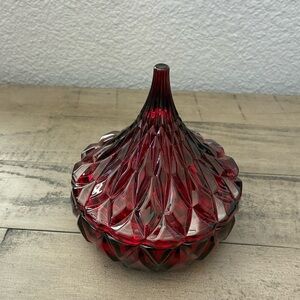 RED Hershey’s Kisses Candy Dish, Red.